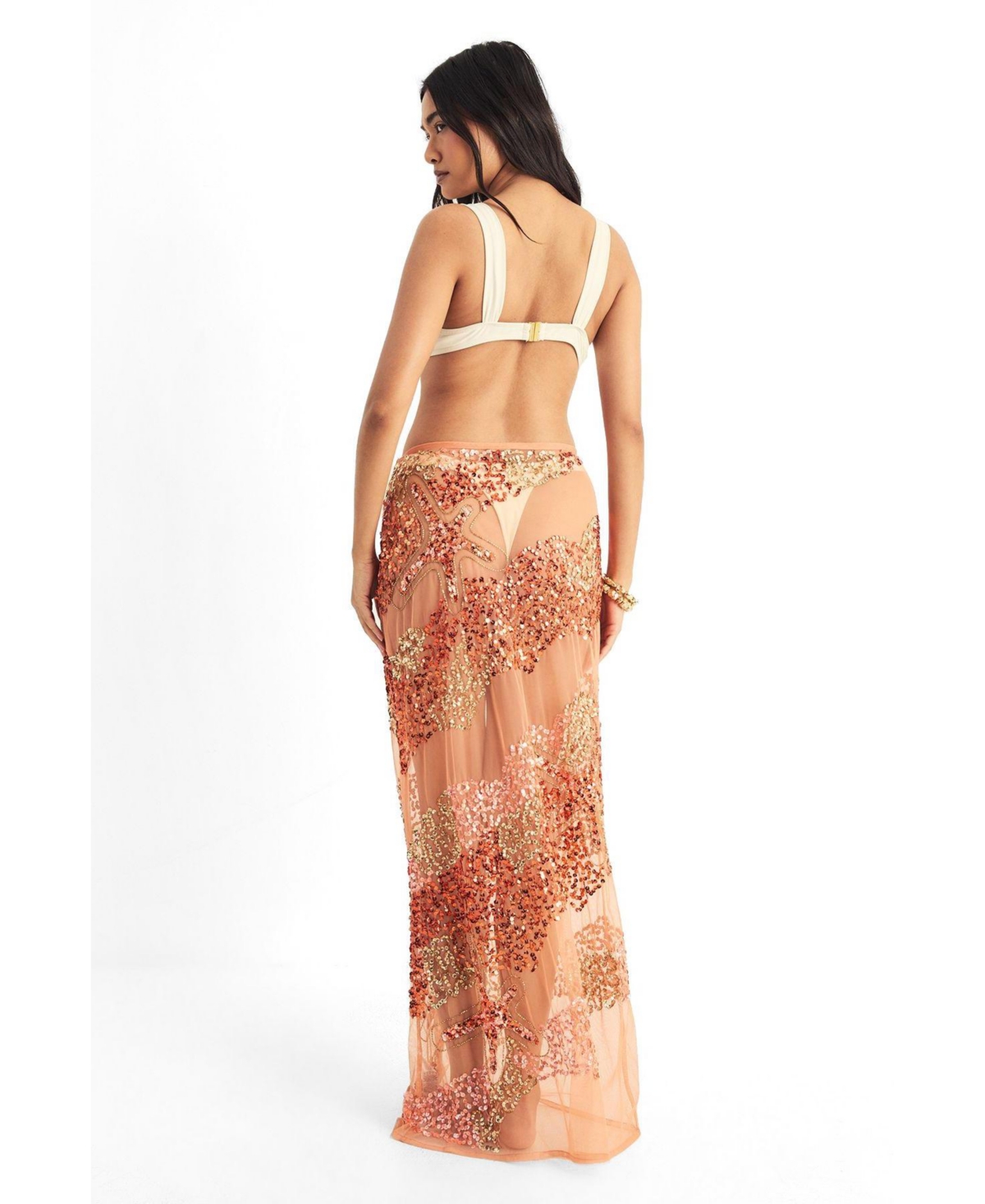 Nasty Gal Women's Starfish Wave Beaded Maxi Beach Skirt