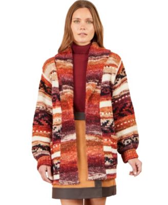 Women's Fair Isle Stripe Wrap Cardigan