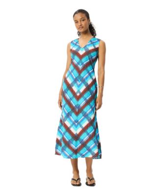Women's Checked V-Neck Textured Dress