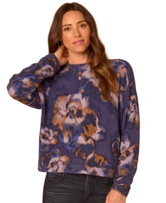 Petite Mock Neck Printed Sweater