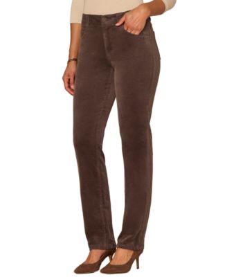 Petite "Ab"solution Mid-Rise Corduroy Straight-Leg Jeans