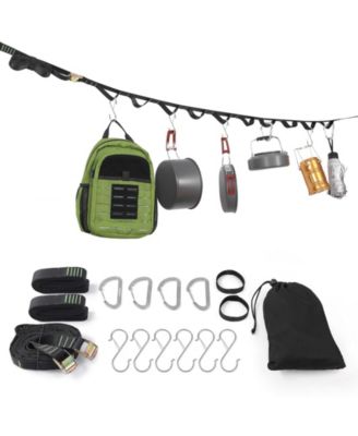 Camping Tree Hanging Organizer 20 Loops 4 Carabiner Hooks 6 S Hooks Outdoor Gear Storage Strap