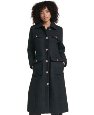 Women's Wool-Blend Long Colorblock Coat