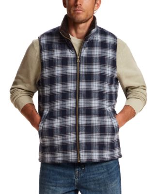Men's Sherpa Plaid Flannel Vest