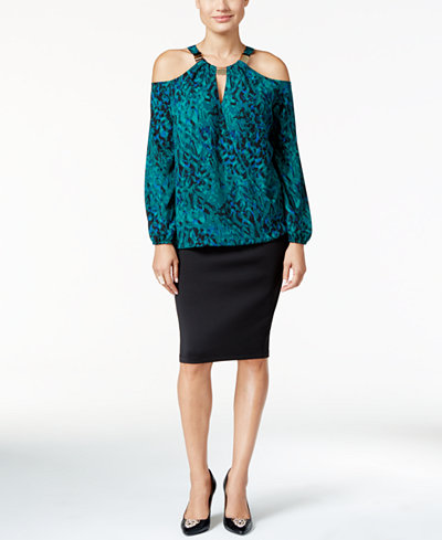 Thalia Sodi Cold-Shoulder Top & Skirt, Only at Macy's
