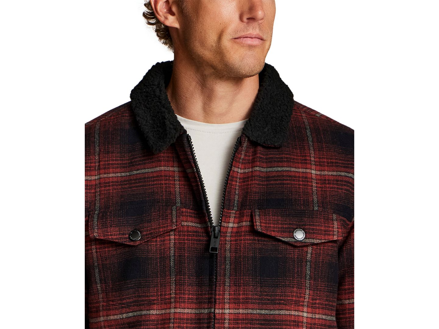 Мужская куртка Weatherproof Vintage Berber Flannel Trucker, цвет: Красный — фото 4