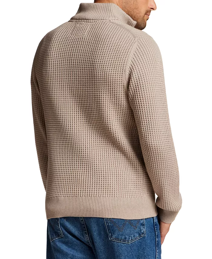 Men's Textured Zig Zag Yoke Quarter-Zip Sweater - thumbnail 6