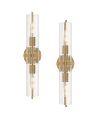 Possini Euro Taurus 22"W Brushed Champagne 2-Light Bath Light Set of 2