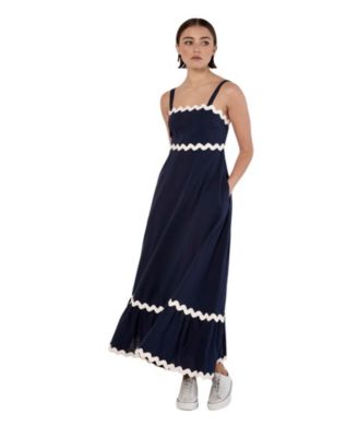 Women's Rick Rack Trim Trapeze Midaxi Dress