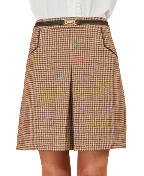 Женская юбка Yumi Tailored Check Mini, цвет: Коричневый