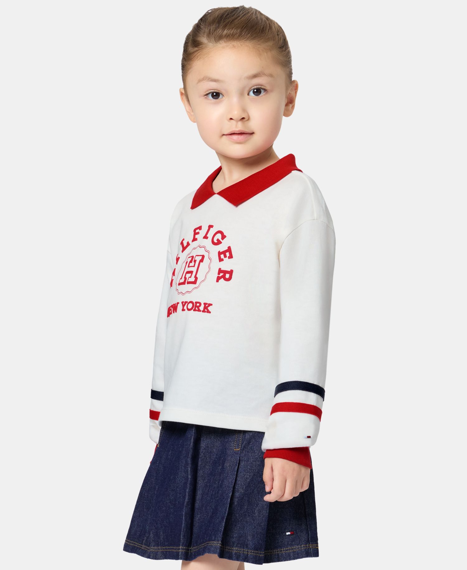 Girls' 2T-6X Ribbed Collared Top and Skort, 2-Piece Set