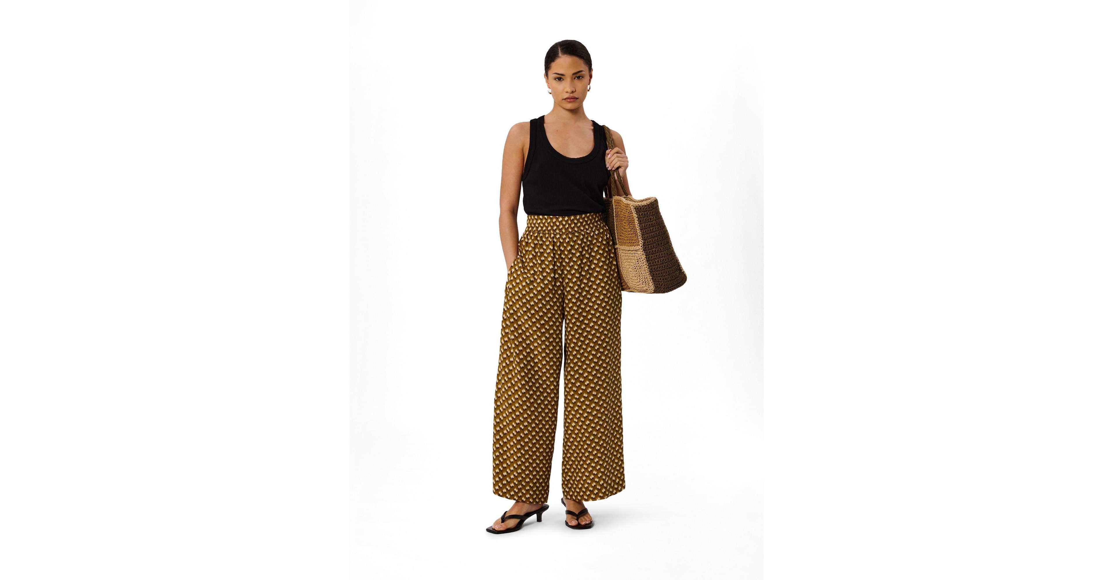 Whistles Women's Ikat-Print Wide-Leg Cropped Trouser