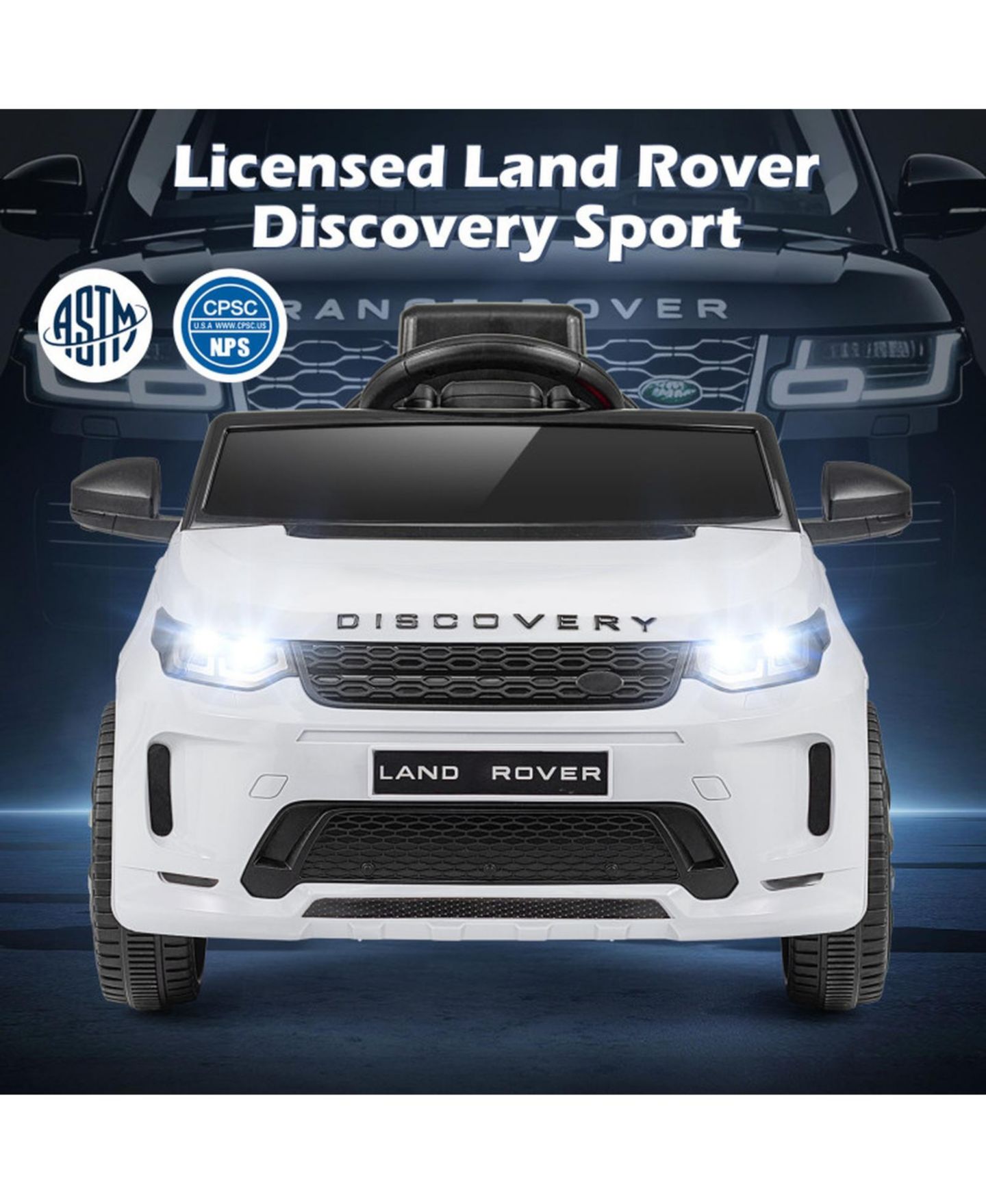 Детские игрушки HONGGE 12V Kids Electric Off-Road SUV with Remote Control, LED Lights and Safety Belt Ride-On Toy, 66 lbs. Capacity, Ages 3+, цвет: Белый — фото 5