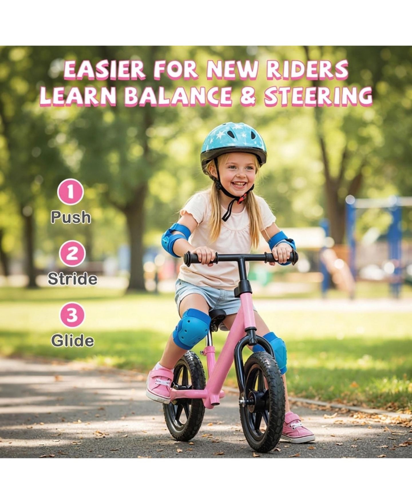 Детская игрушка HONGGE Lightweight Toddler Balance Bike with 11-Inch Foam Tires, цвет: Розовый — фото 8