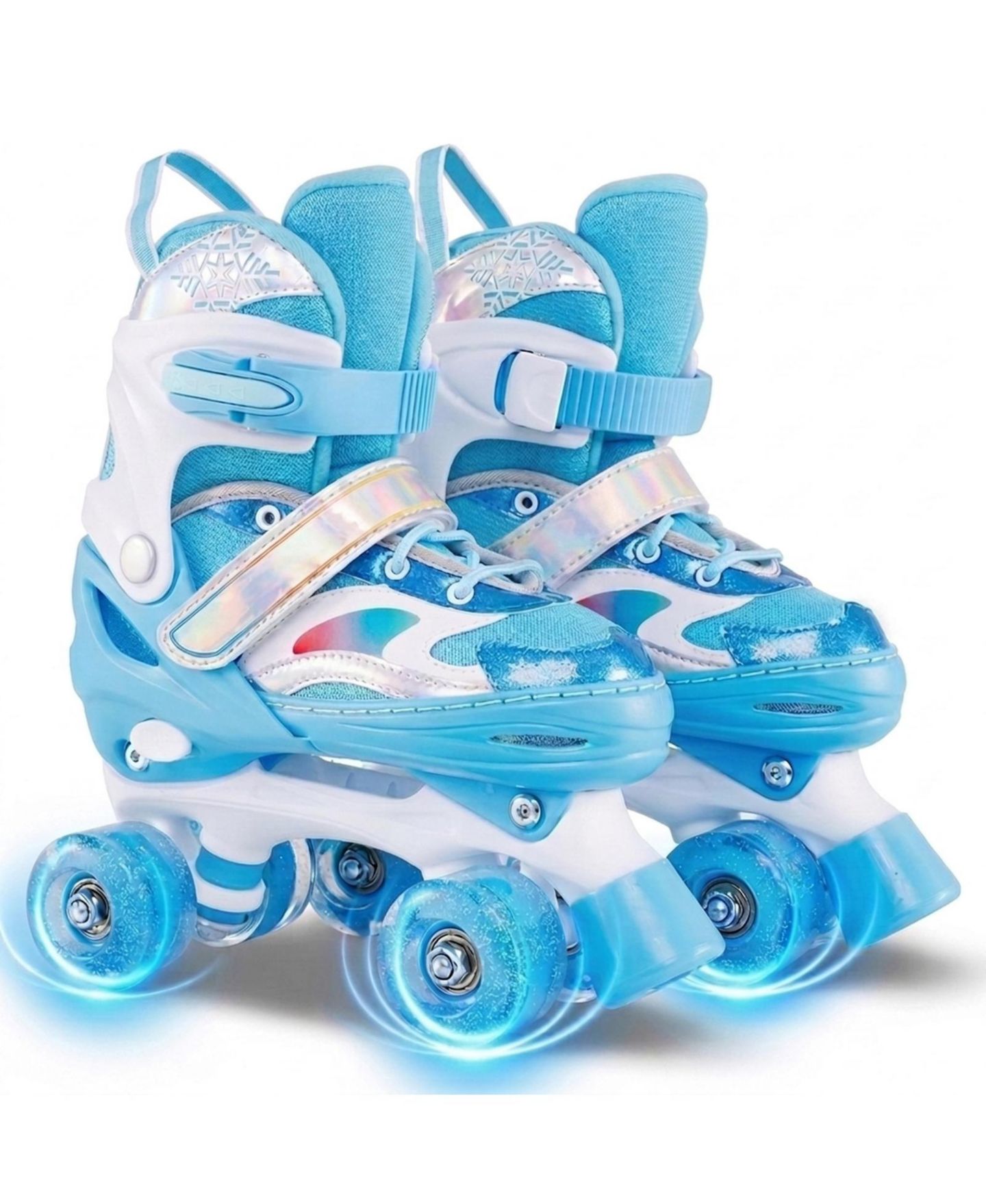 Детские игрушки HONGGE Kids Quad Roller Skates with Light-Up Wheels and Safety Straps, цвет: Тёмно-синий — фото 1