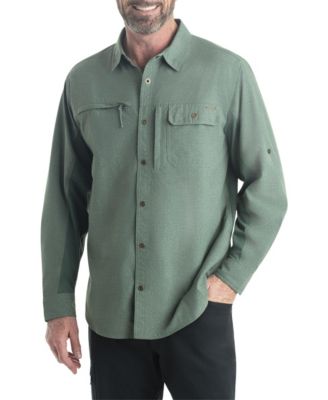 Big & Tall Moisture Wicking UPF 50+ Long Sleeve Button Up Shirt