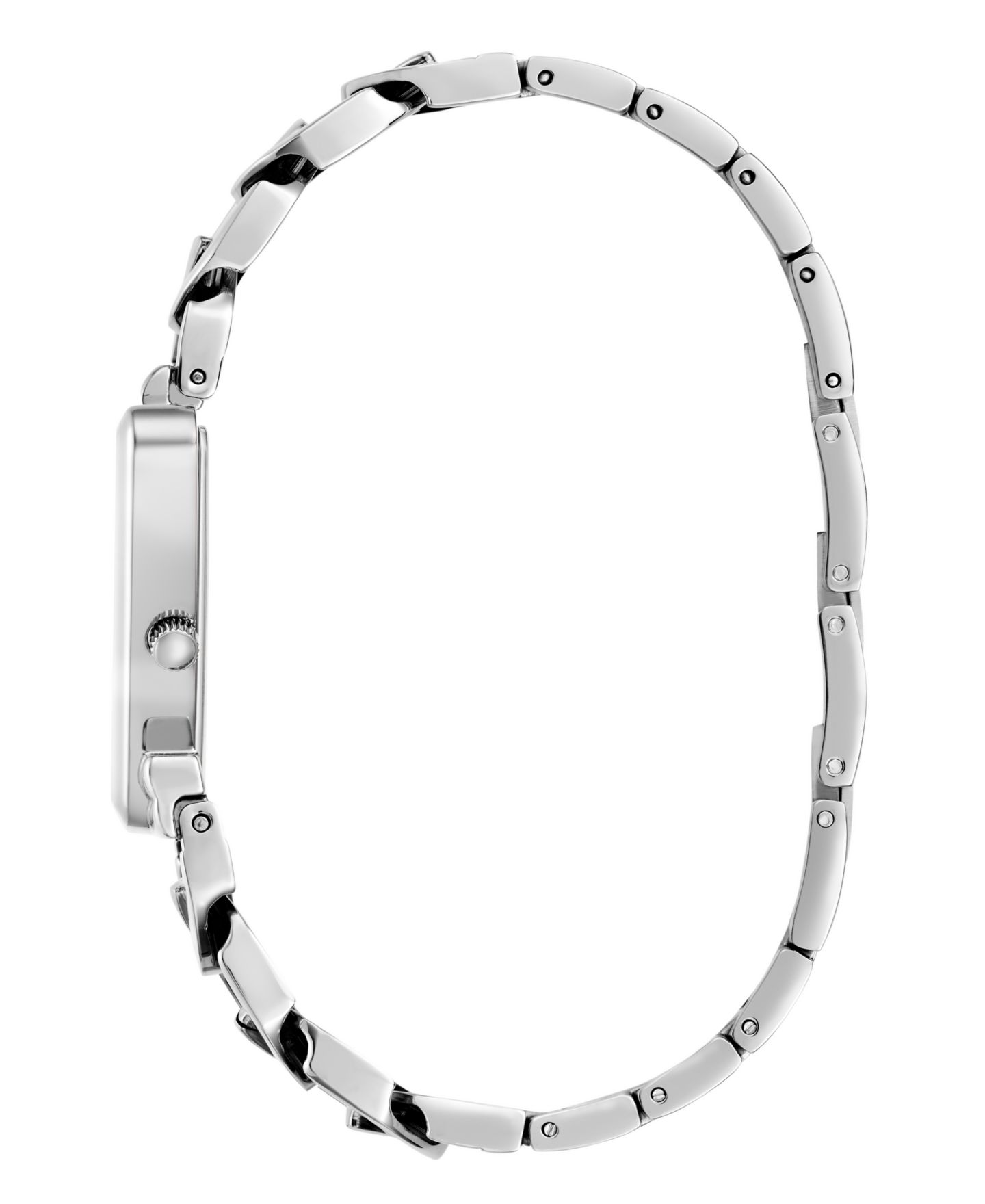 Женские часы GUESS Quartz Silver-Tone Stainless Steel Watch 30mm x 34mm — фото 3