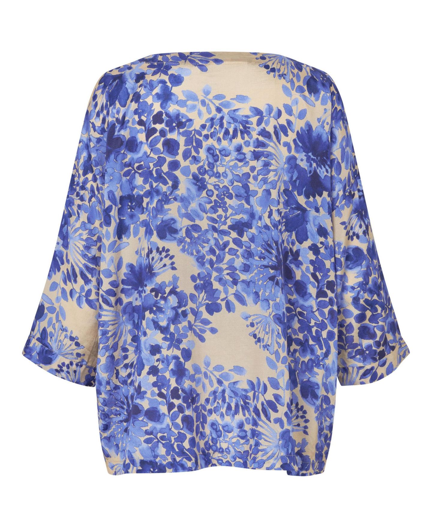 Женская блузка Masai Copenhagen Fluid Draped Floral 3/4-Sleeve, цвет: Синий — фото 6