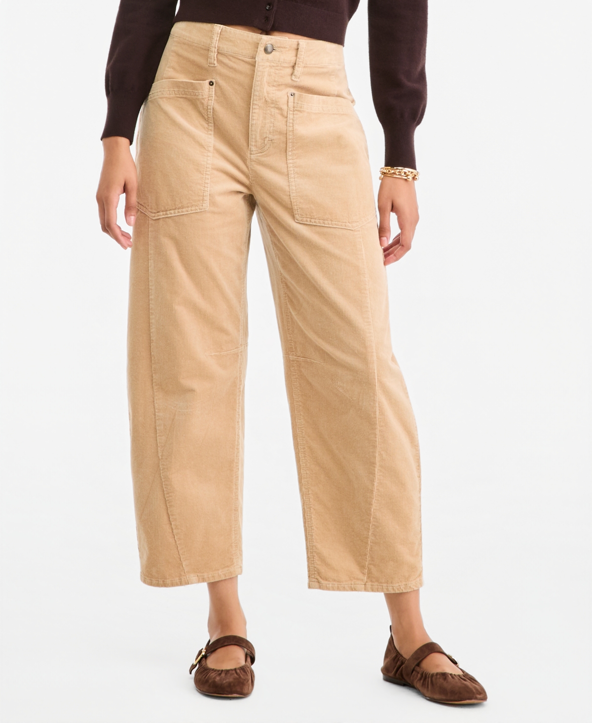 On 34th Women's High Rise Corduroy Utility Barrel Pants, Macy's Exclusive