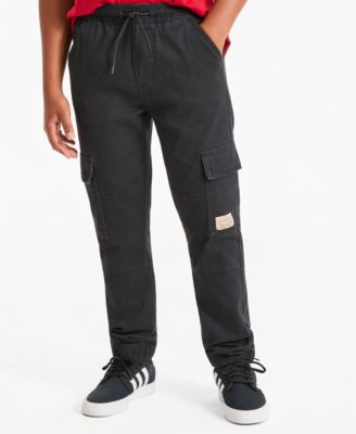 Boys' 8-20 Relaxed Fit Drawstring Cargo Jogger Pants