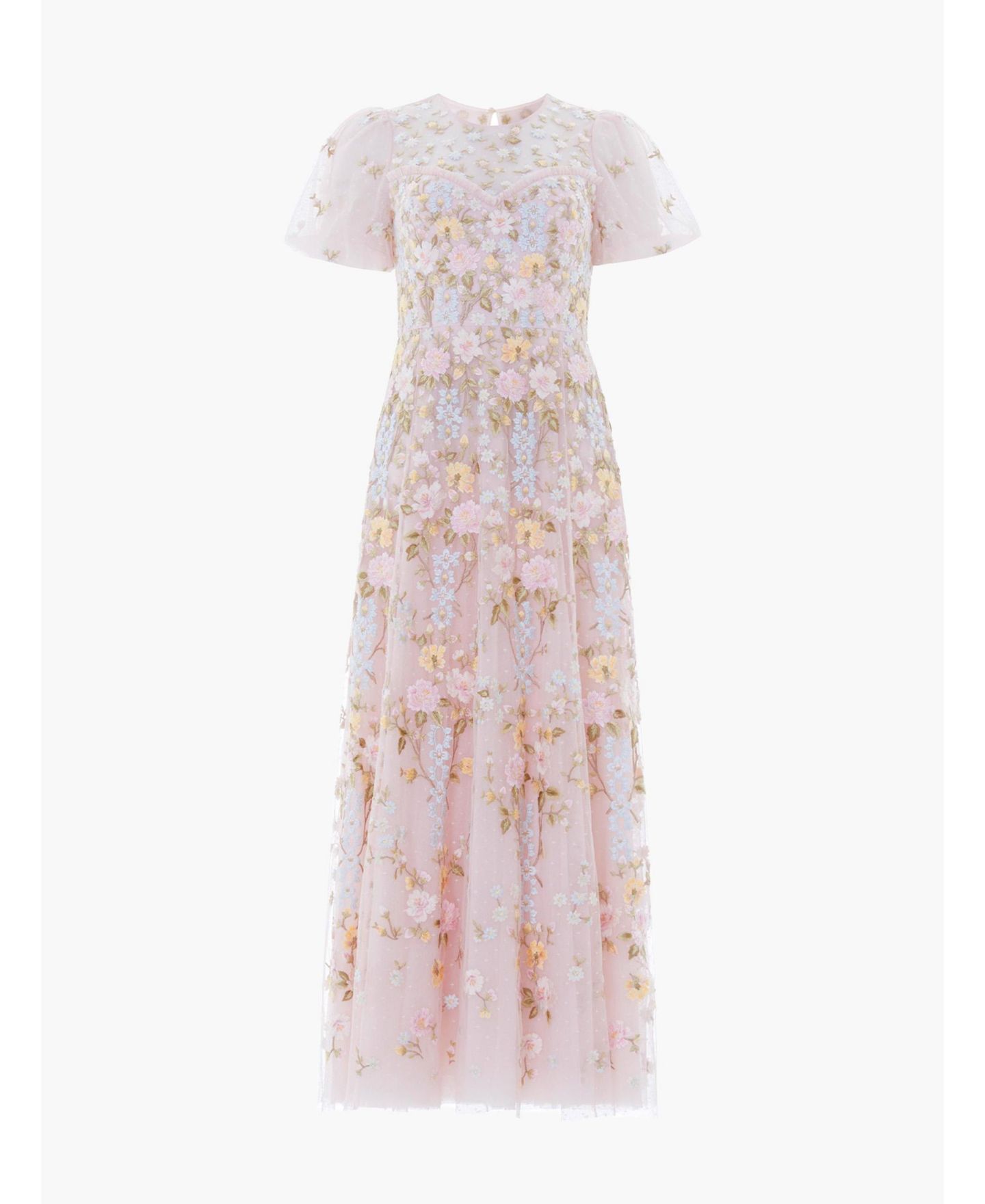 Женское платье Needle & Thread Garden Rose Short Sleeve Maxi Gown, цвет: Светлый розовый — фото 2