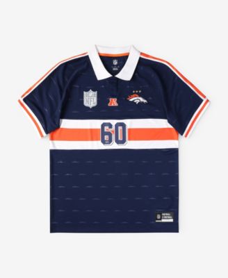 Men's Navy Denver Broncos Football x Football Collared Fan Jersey