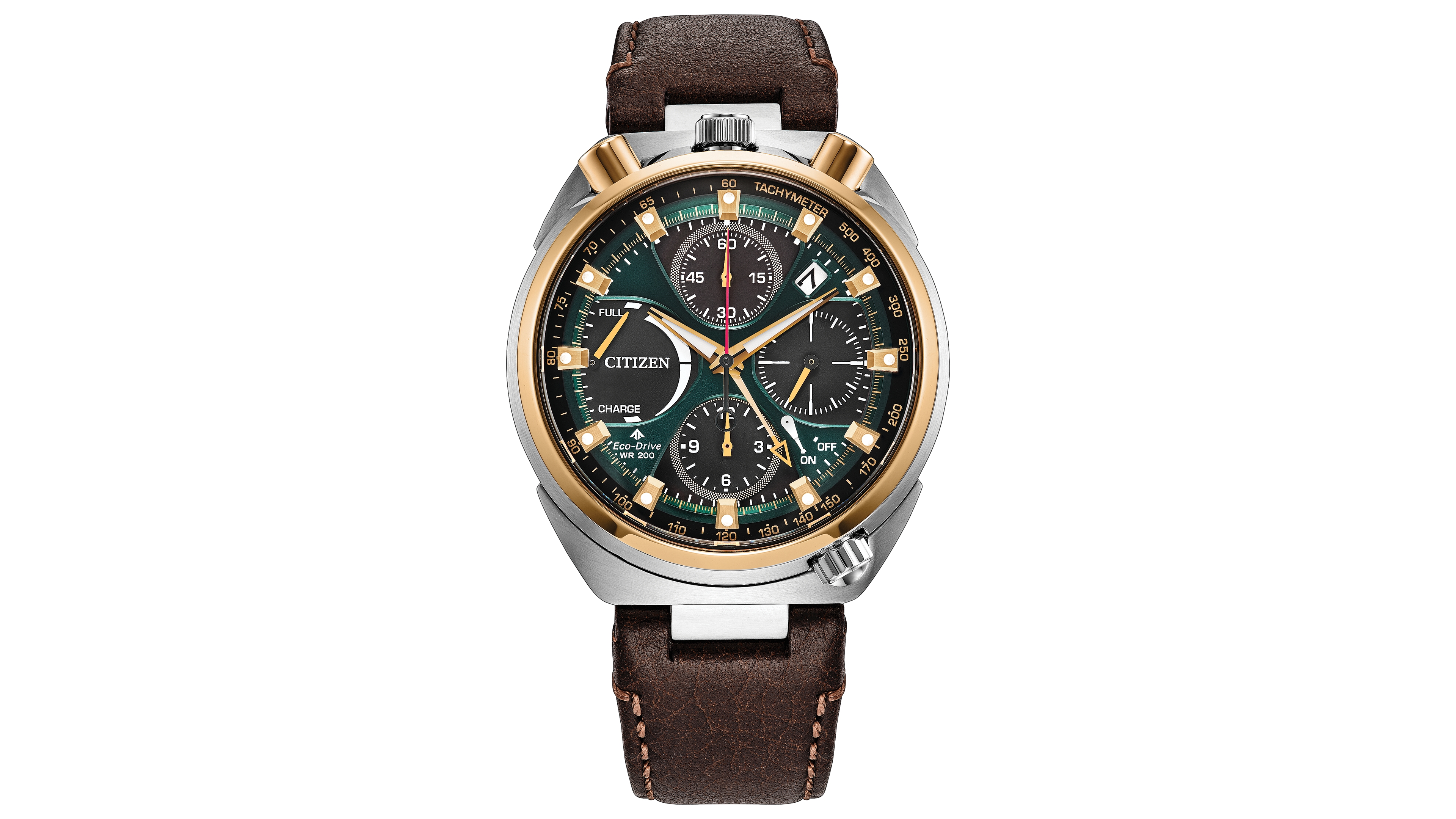 Citizen Men's Limited Edition Promaster Land Tsuno Chrono Brown Leather Strap Watch 44.5mm