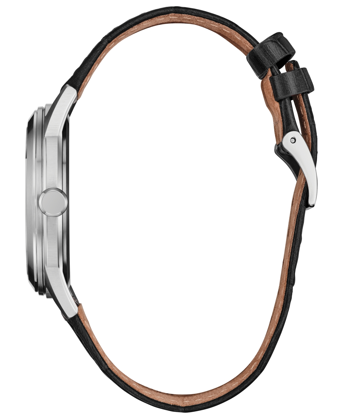 Citizen Men's Rolan Black Leather Strap Watch 37mm