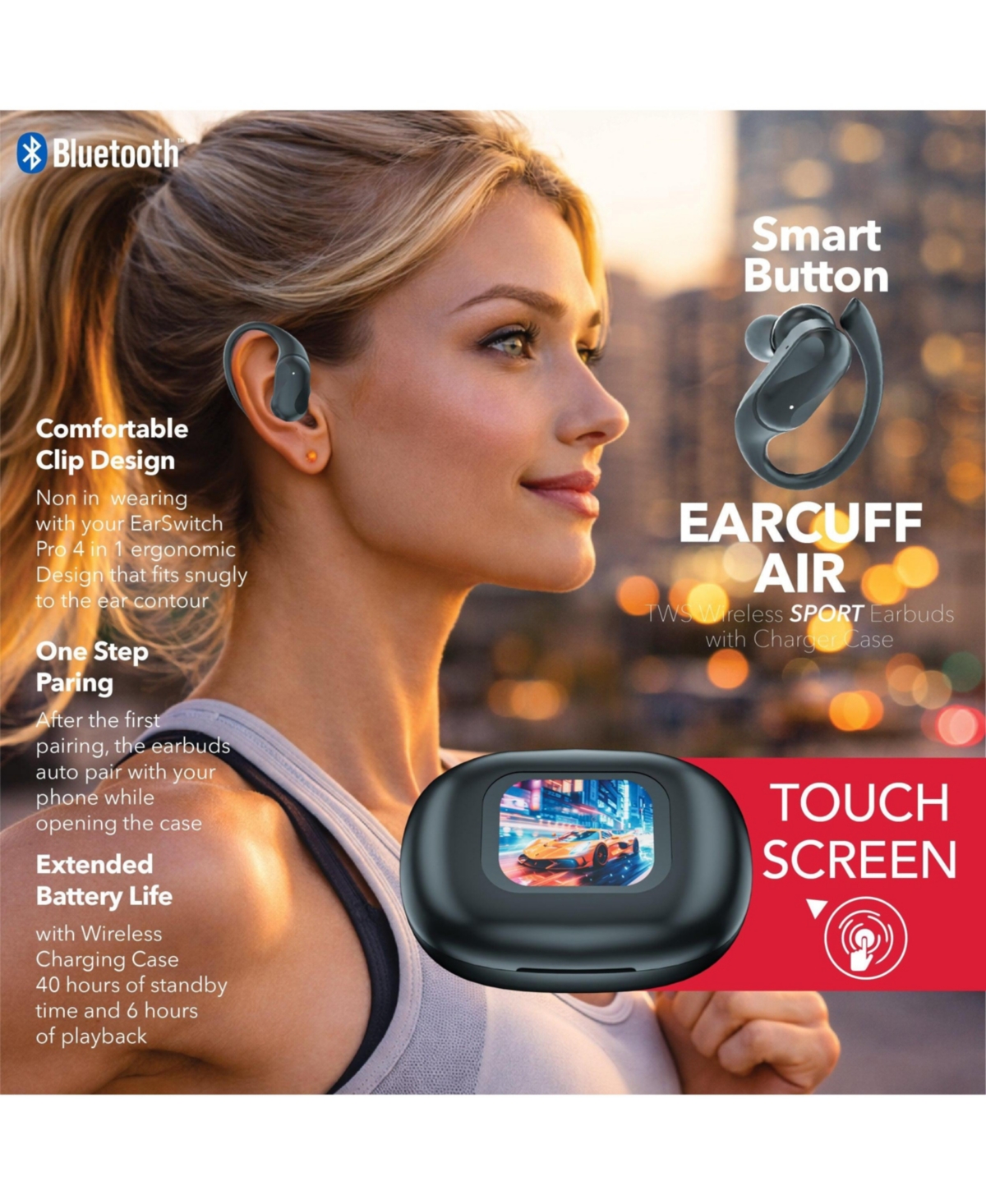 Rca Tune-50 Wireless Touch-Control Voice-Assistant Earbuds