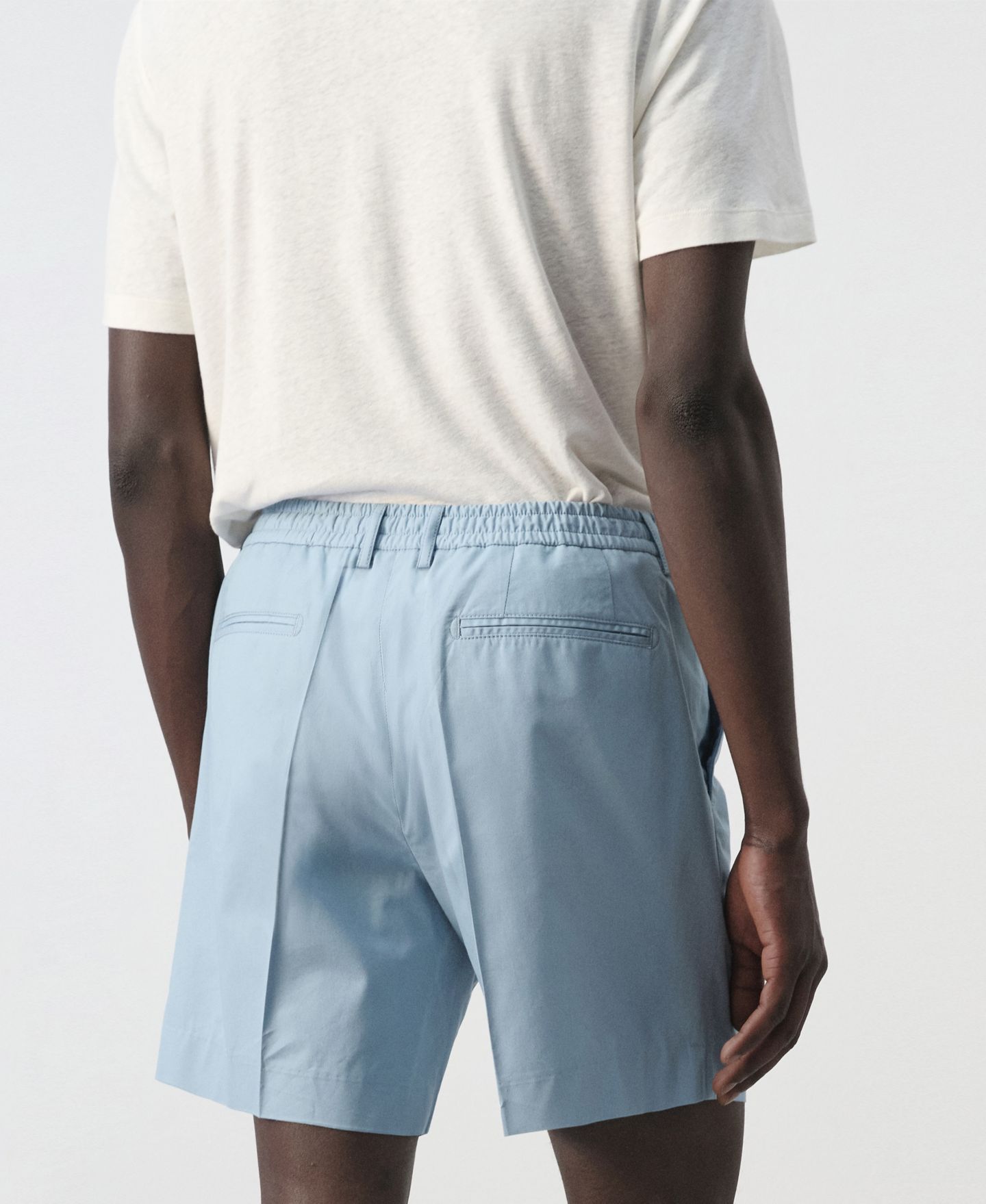 Мужские шорты Mango Slim-Fit Cotton-Lyocell 6.69" Bermuda, цвет: Аквамариновый зелёный — фото 5