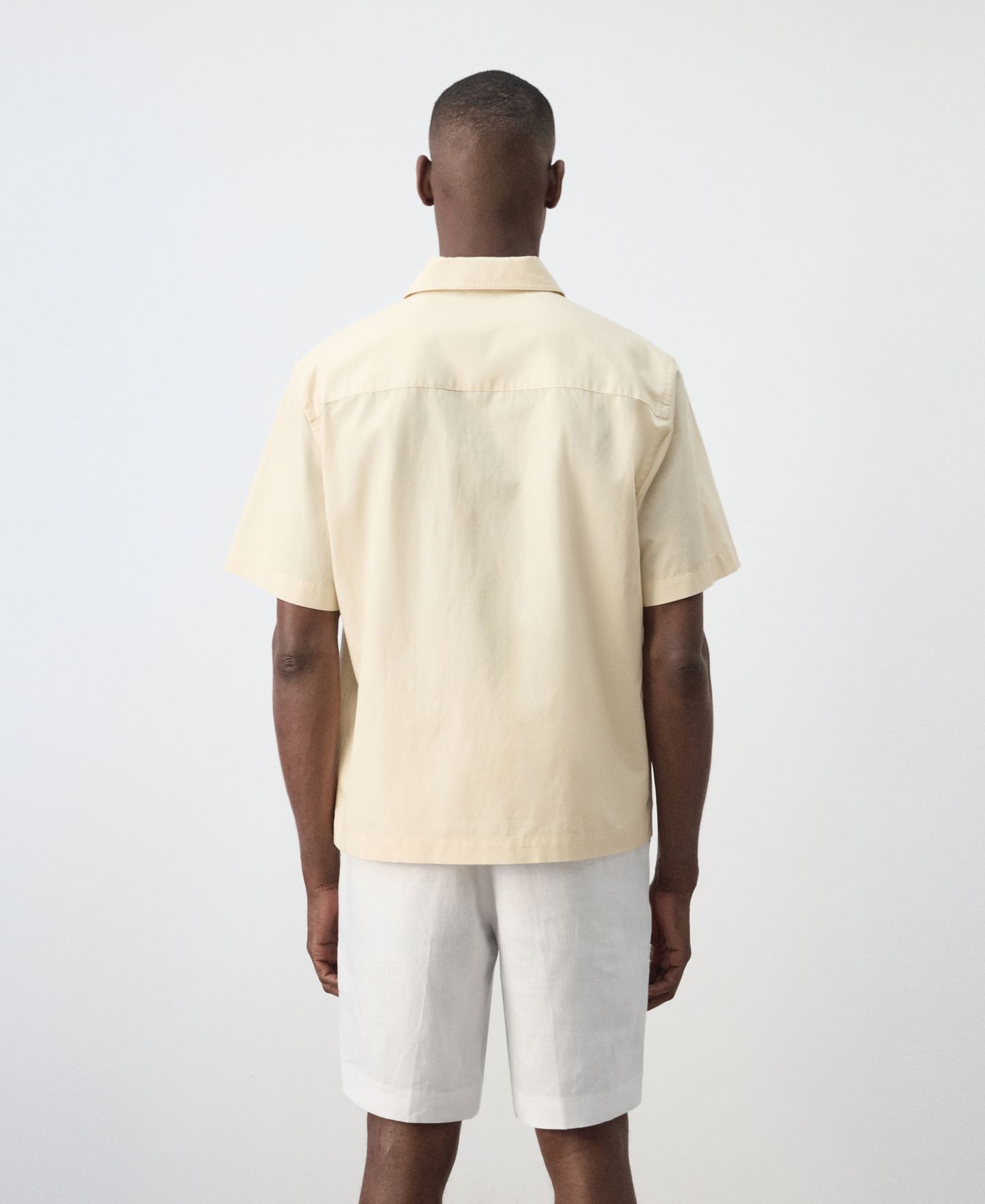 Мужская рубашка MANGO Regular-Fit Cotton-Linen-Blend, цвет: Ванильный — фото 6