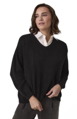 Women's Ribbed V-Neck Jumper