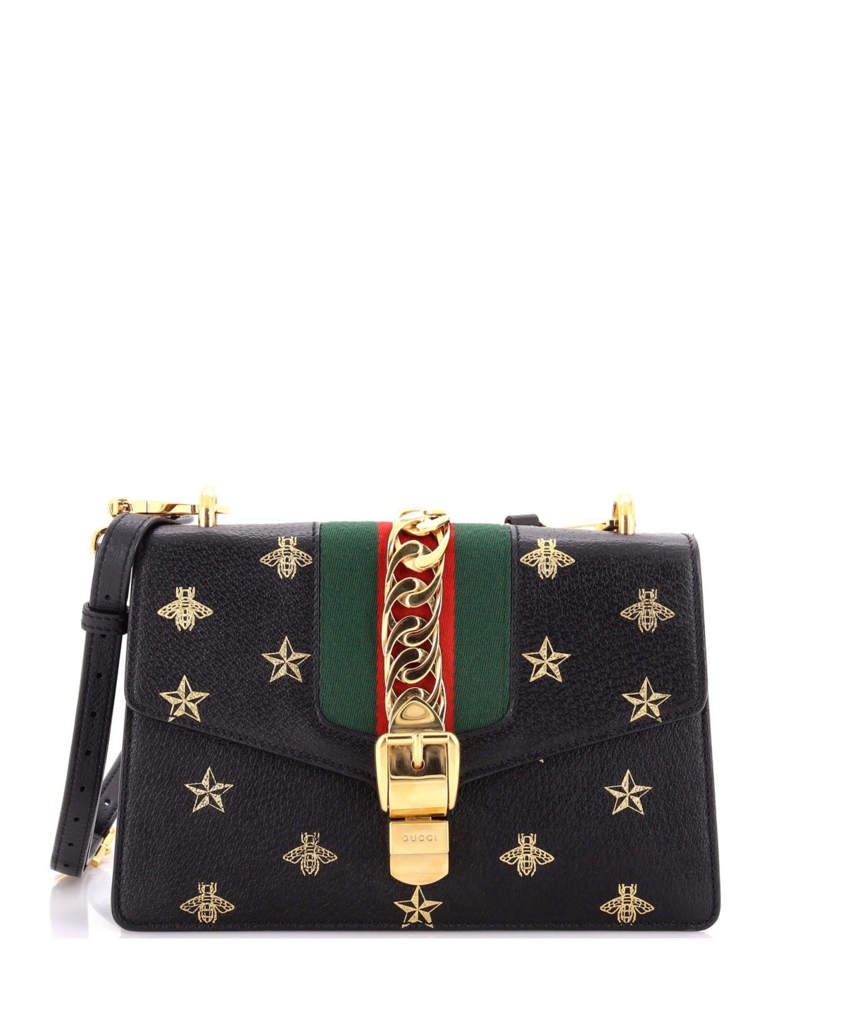 Pre-Owned Gucci Small Sylvie Shoulder Bag Printed Leather