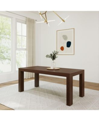72" Modern Dining Table for 6, Solid Wood Rectangular Dining Table for Kitchen/Dining Room, Seashell Wirebrush