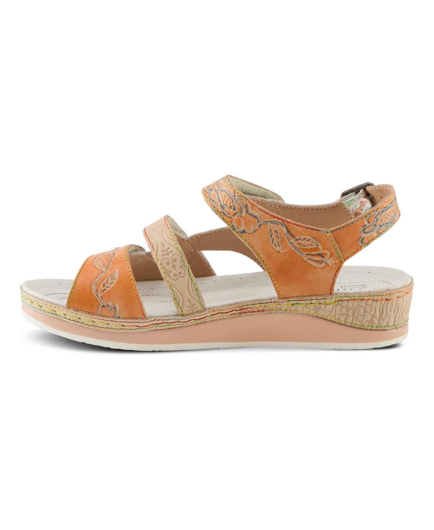 Женские сандалии L'Artiste Wedge Sandal with Ankle Strap, цвет: Бежевый разноцветный — фото 2