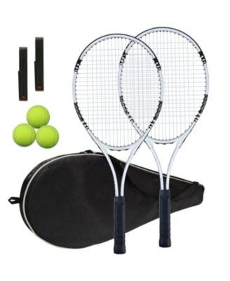 Tennis Rackets 2 Players Set With Cover Bag Grip Balls