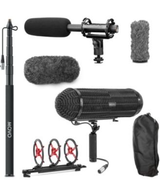Boom Mic Kit with Supercardioid Shotgun Microphone, 9.8-Foot Boom Pole, Blimp, and Deadcat Windsceens