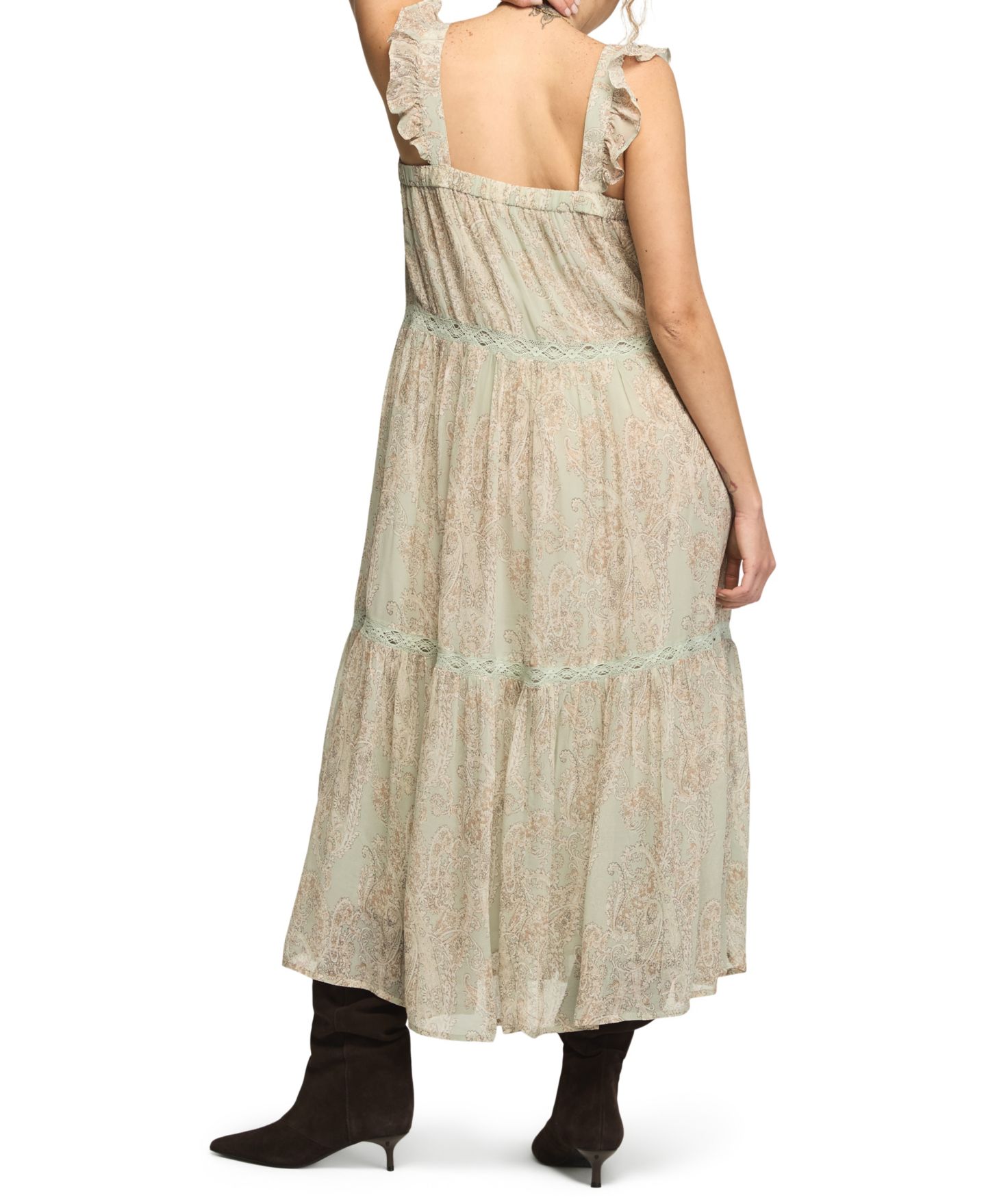Женское платье Lucky Brand Tiered Henley Maxi Boho Paisley-Print, цвет: Синий — фото 5