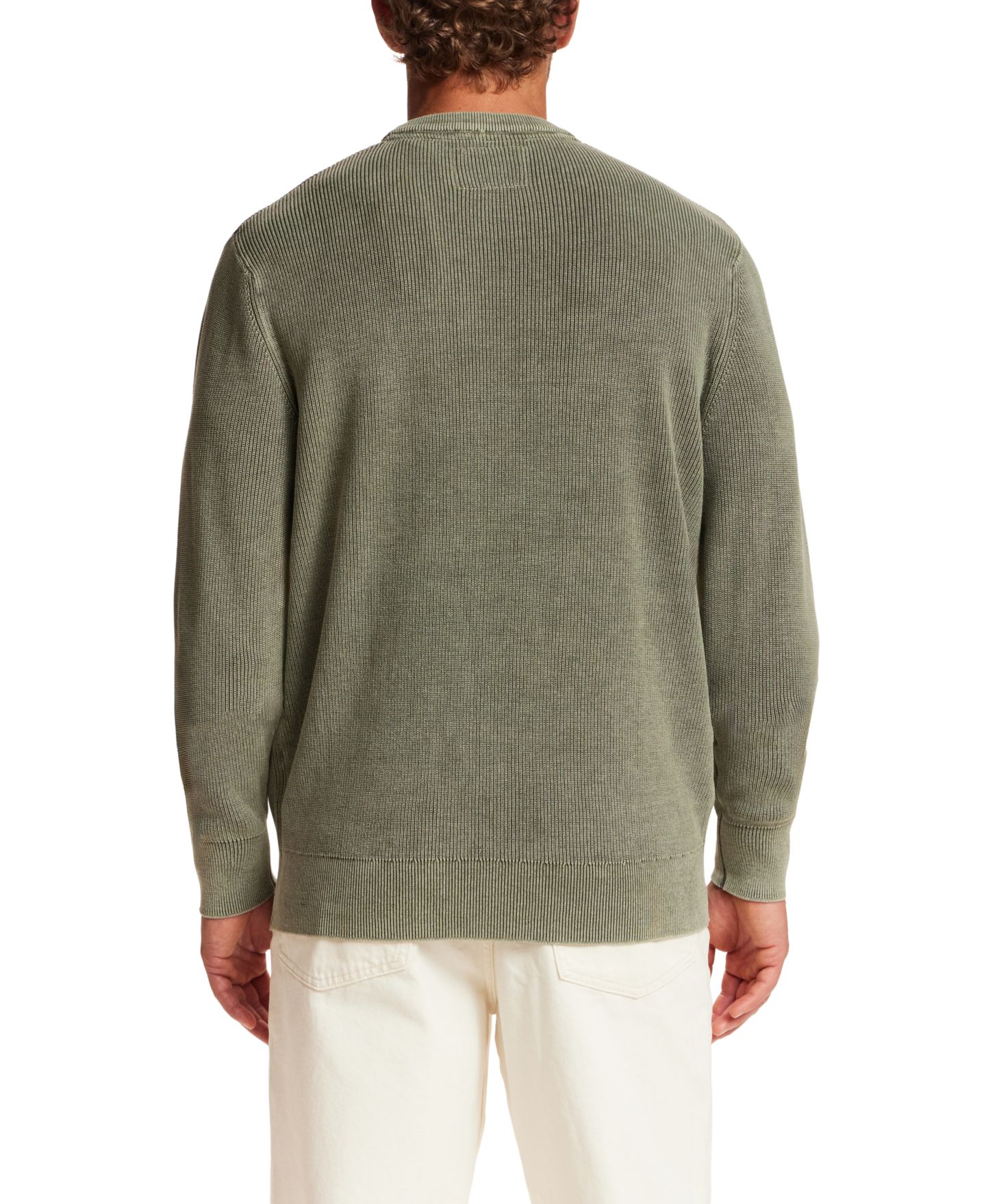 Мужской свитер Weatherproof Vintage Rib Knit Stonewash, цвет: Тёмный сосновый — фото 5