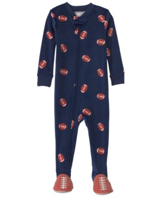Carters Baby Boys' Football 2-Way Zip Dream Plush Snug-Fit Footed Pajama