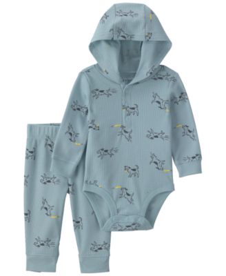 Baby Boys' Dog Thermal Long-Sleeve Bodysuit and Pants, 2-Piece Set