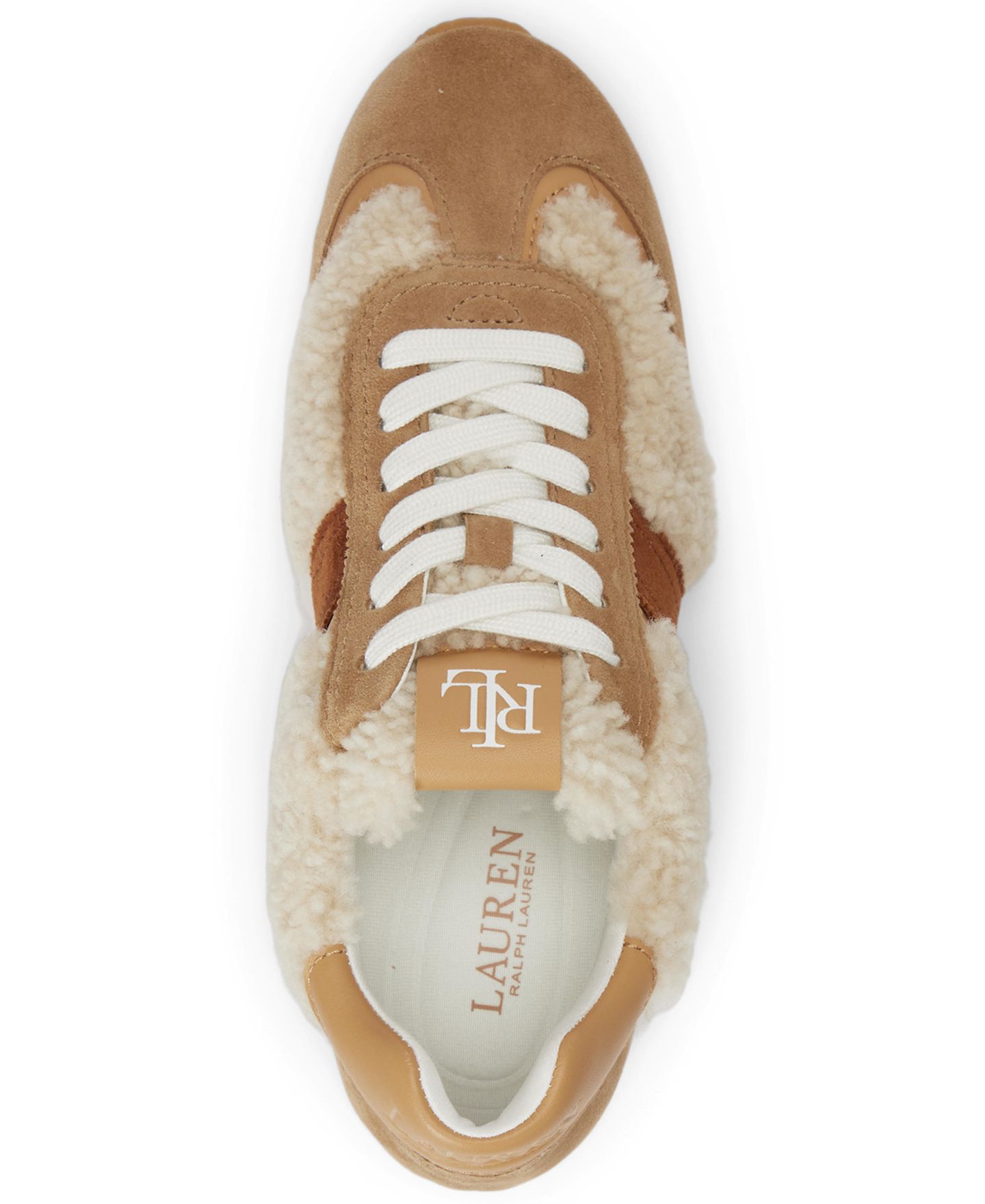 Женские кроссовки Lauren Ralph Lauren Dani Low Profile Shearling, цвет: Натуральный / Верблюжий — фото 4
