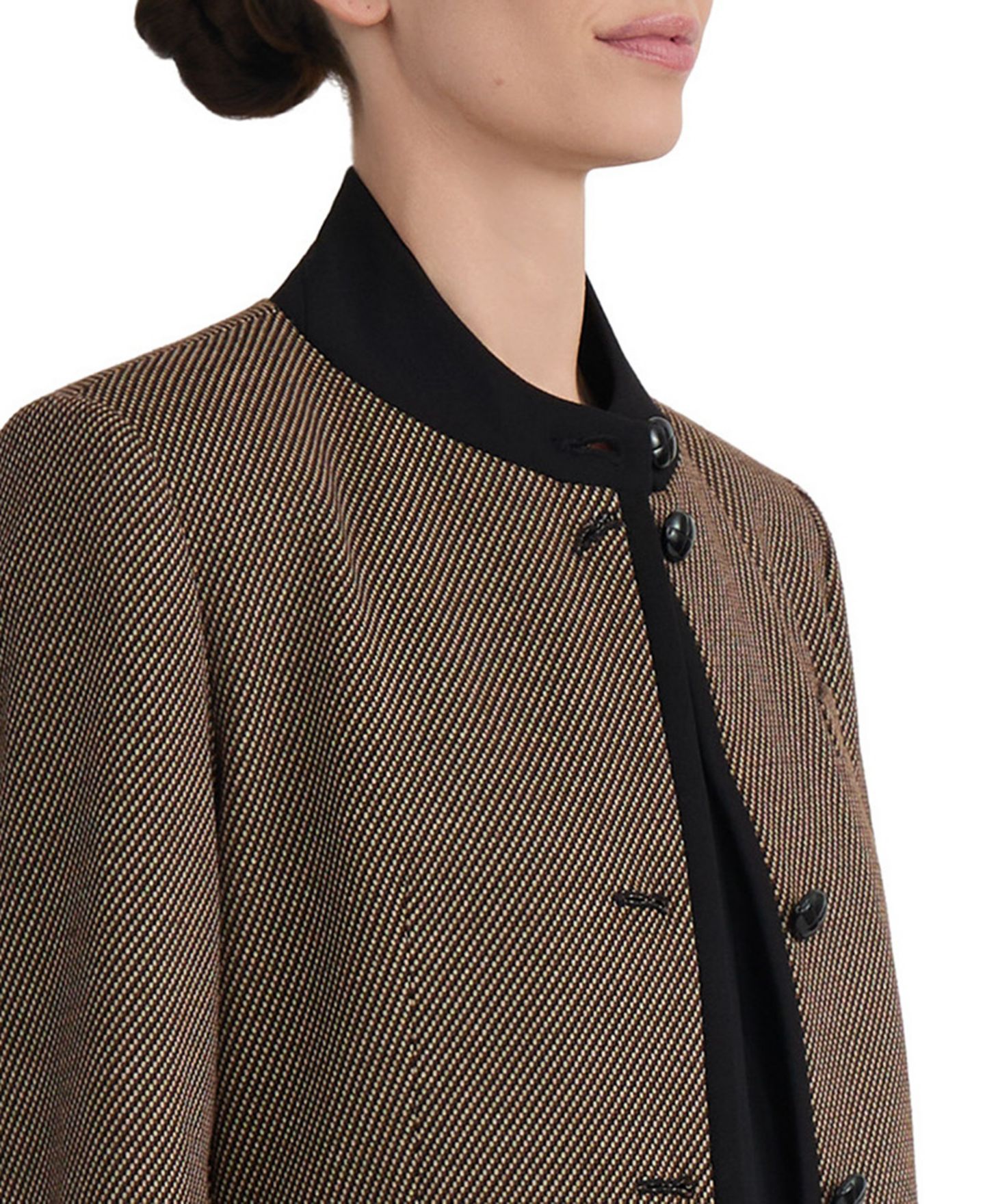 Женская куртка Jones New York Military-Inspired Mini Dot Knit Jacquard, цвет: Натуральный верблюжий разноцветный — фото 4