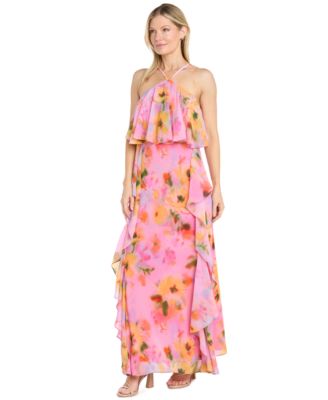 Women's Halter Floral-Print Maxi Dress