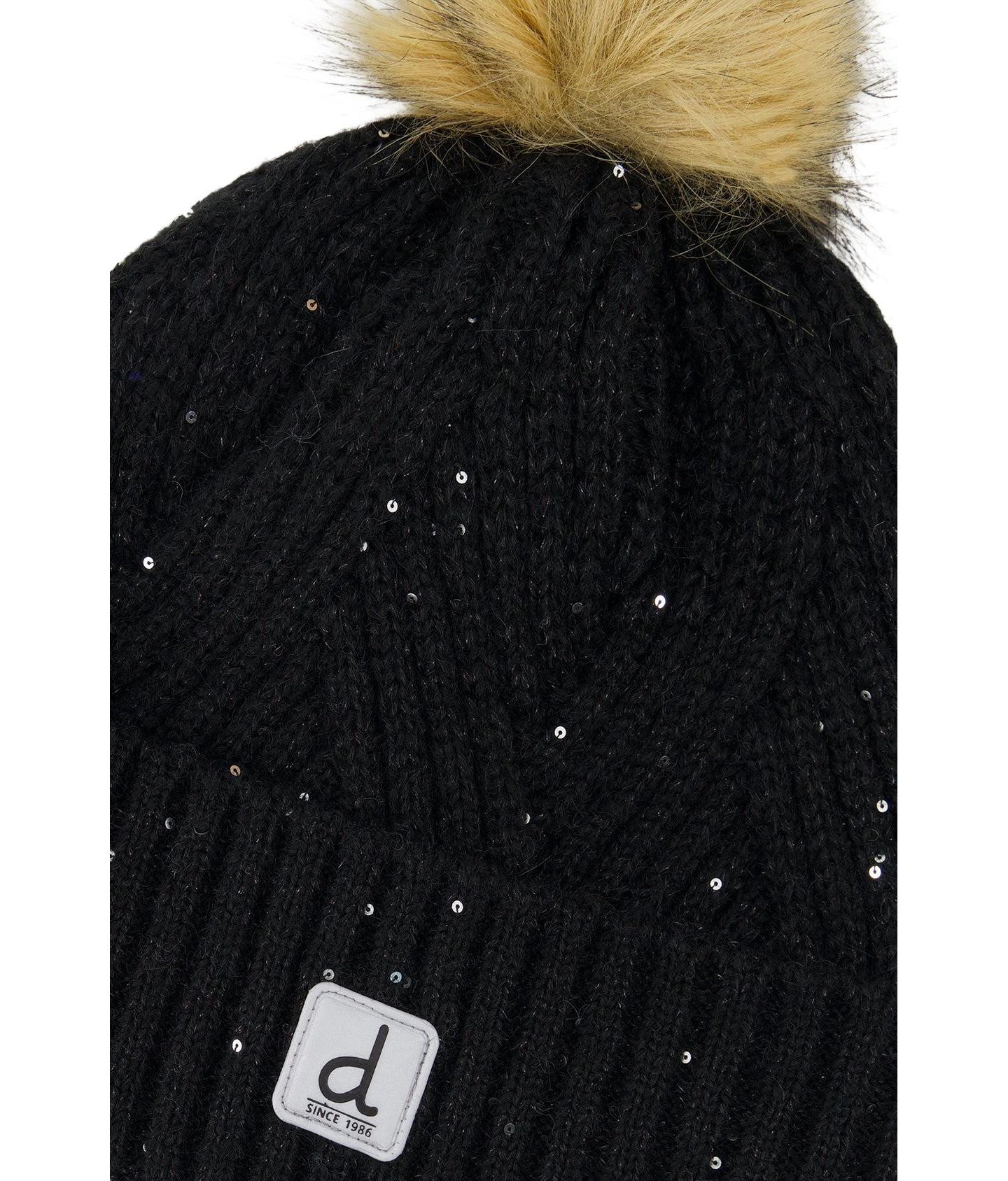 Шапка Deux par Deux Winter Knit Hat для девочек, цвет: Чёрный — фото 4
