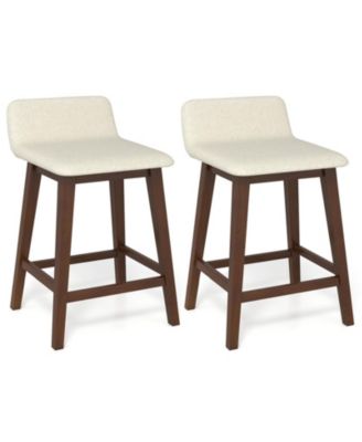 Set of 2 24 Inch Counter Height Bar Stools with Low Back