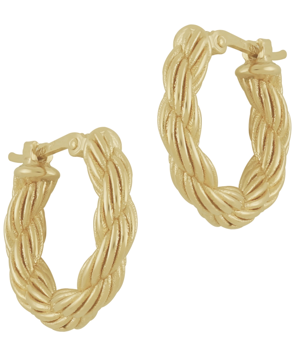 Macy's Sculptured Rope Chain Hoop Earrings in 14k Yellow Gold
