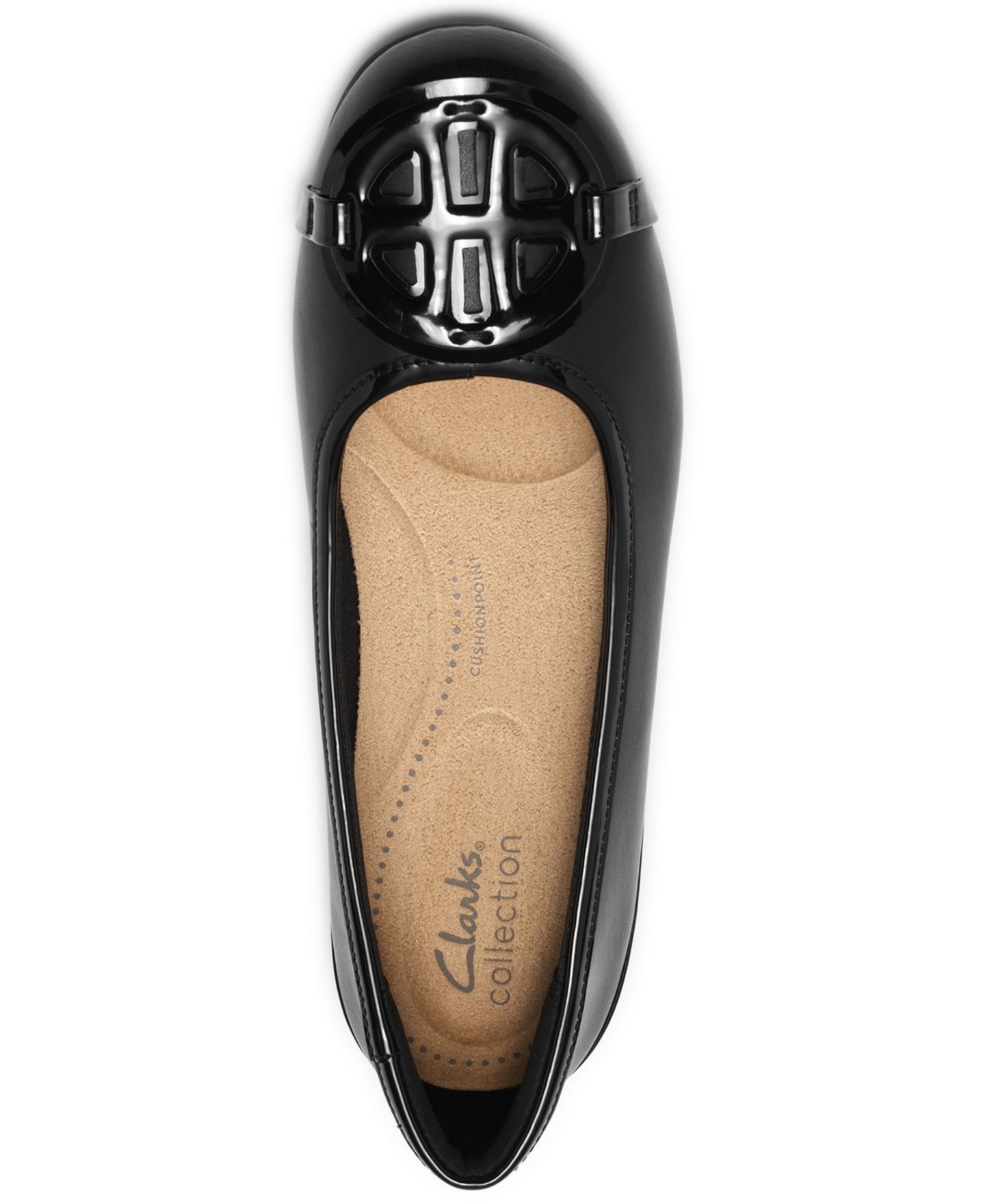 Женские слипоны-балетки Clarks Cathrynn Luna, цвет: Чёрный лаковый — фото 4