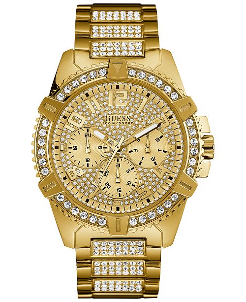 GUESS Men's Crystal GoldTone Stainless Steel Bracelet Watch 46mm