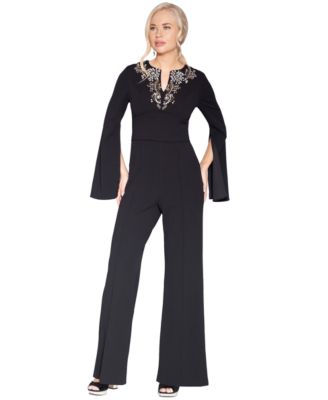 Women's V-Neck Flare-Sleeve Jumpsuit